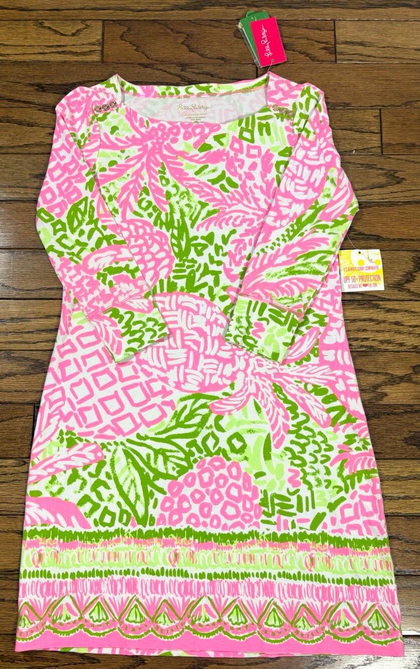 Lilly Pulitzer Sophie Dress NWT Pink Sunset Home Slice Geometric Shift S